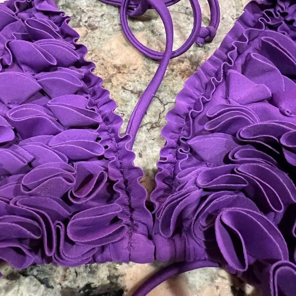 Women’s Purple 2 piece Swimsuit Top Sz M Bottoms Sz L